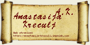 Anastasija Kreculj vizit kartica